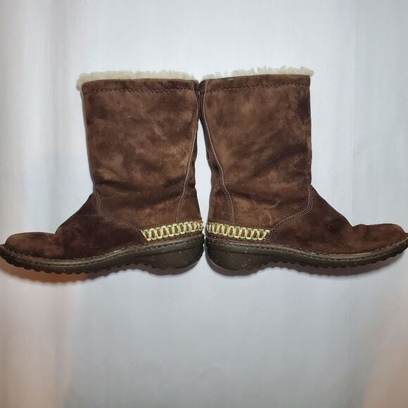 UGG Australia Kona Brown Suede Lambskin Boots Size 6 - Picture 10 of 12